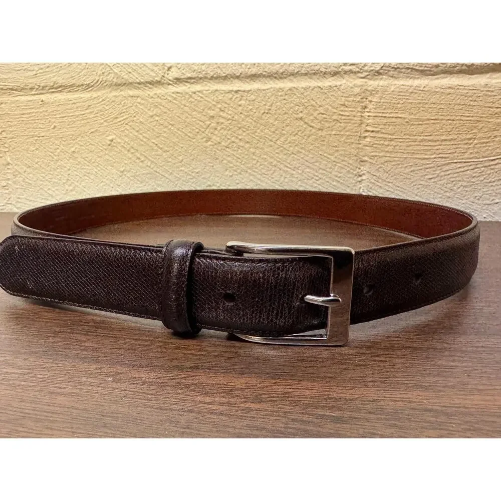 Vintage Coach Mens Dark Brown Leather Belt Size 34